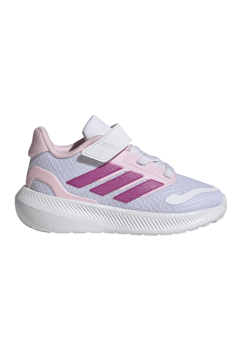 Pantofi sport Run Falcon 5 din material textil cu velcro - Alb/Roz zmeuriu/Roz pal