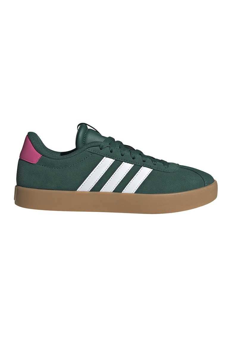 Pantofi sport VL Court 3.0 de piele intoarsa - Roz deschis/Verde englez/Alb optic