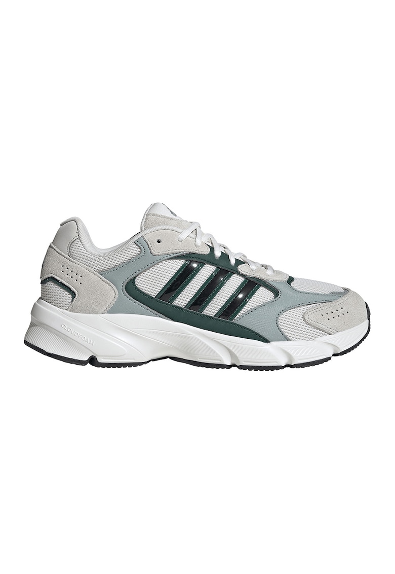 Pantofi sport Crazy Chaos 2000 din plasa si piele intoarsa - Verde pal/Verde englez/Alb murdar