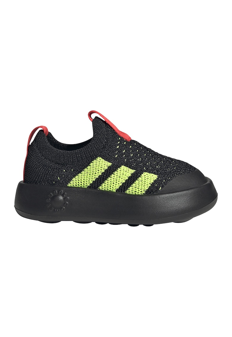 Pantofi sport BubbleComfy slip-on din material textil - Negru/Verde fistic