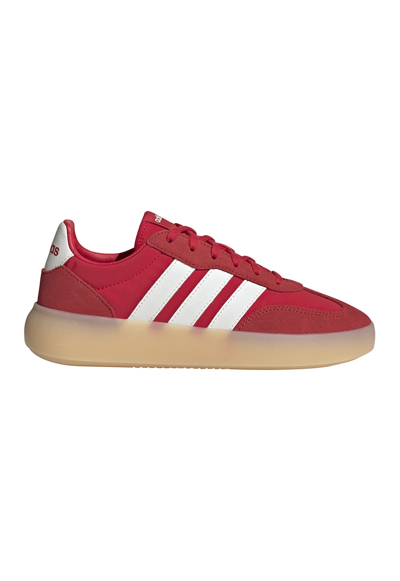 Pantofi sport Barreda Decode cu garnituri din piele intoarsa - Alb/Coral/Caramiziu