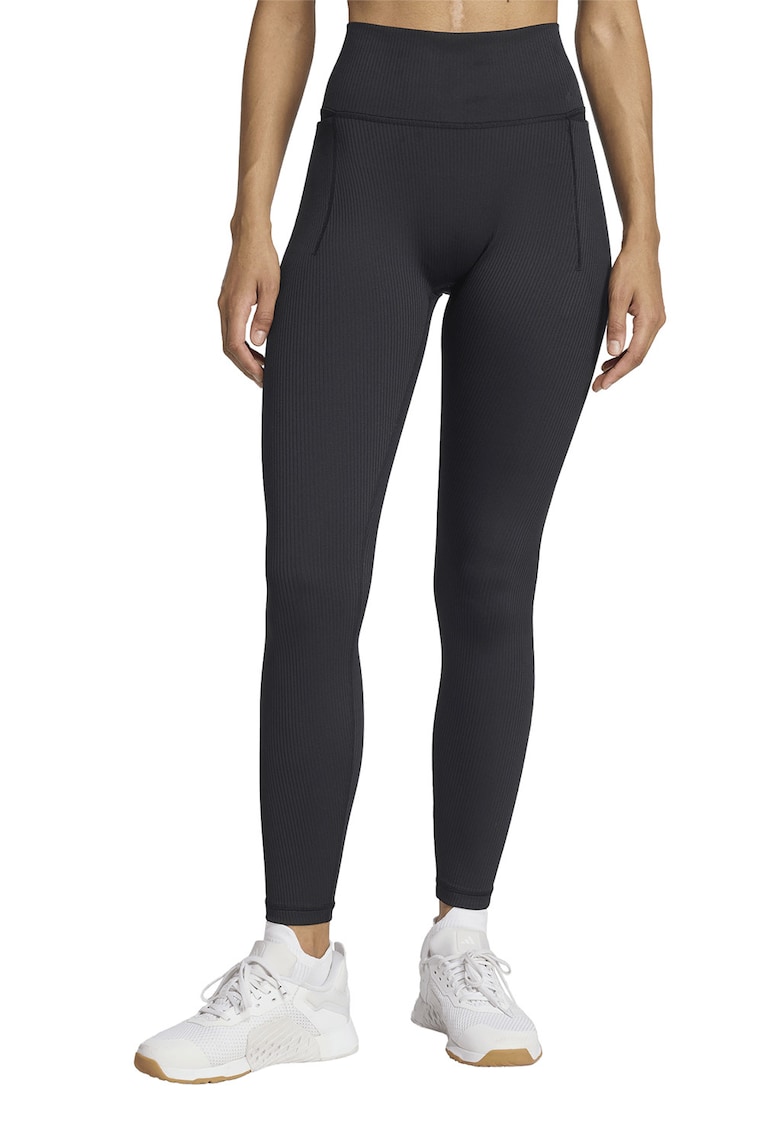 Colanti striati pentru fitness Optime - Negru