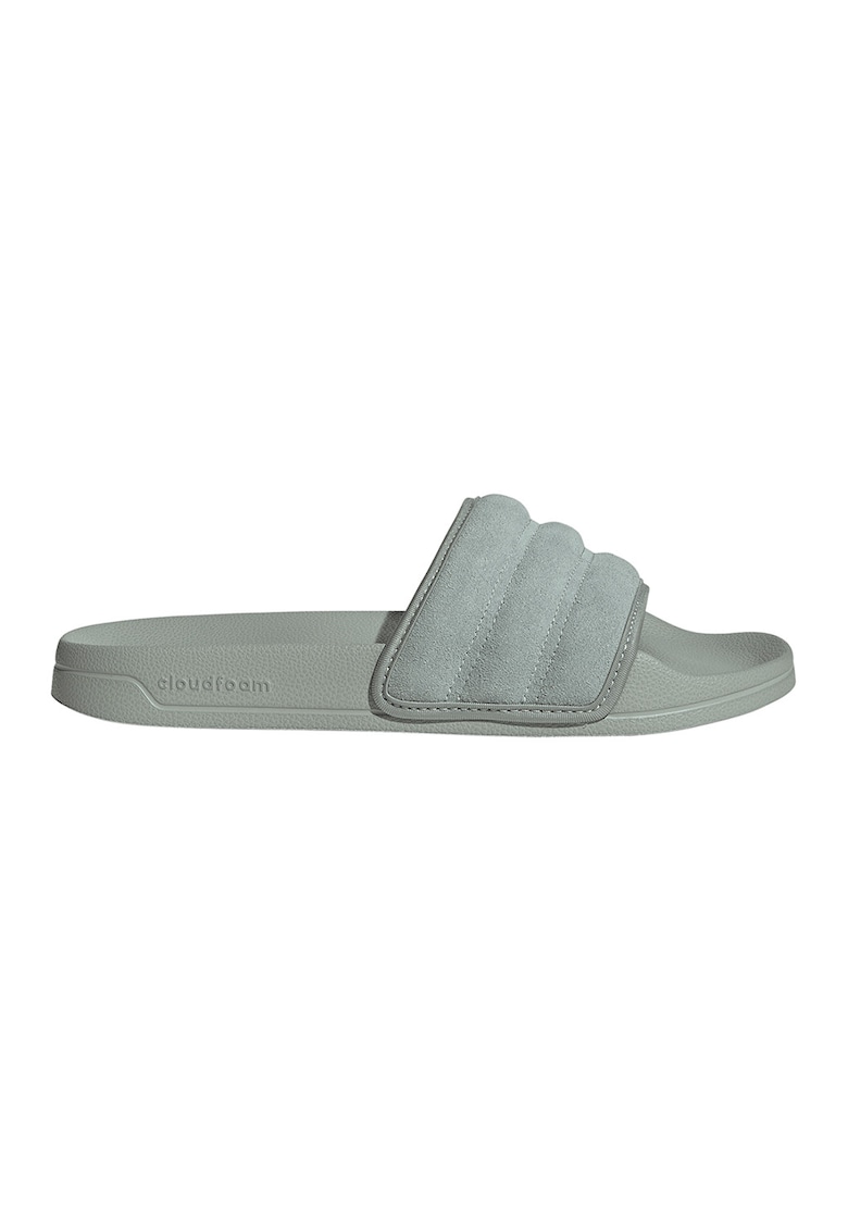 Papuci din piele intoarsa Adilette - Gri cenusiu