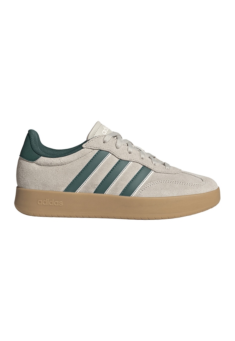 Pantofi sport Baredda din piele intoarsa cu insertii din material sintetic - Maro taupe deschis/Verde englez