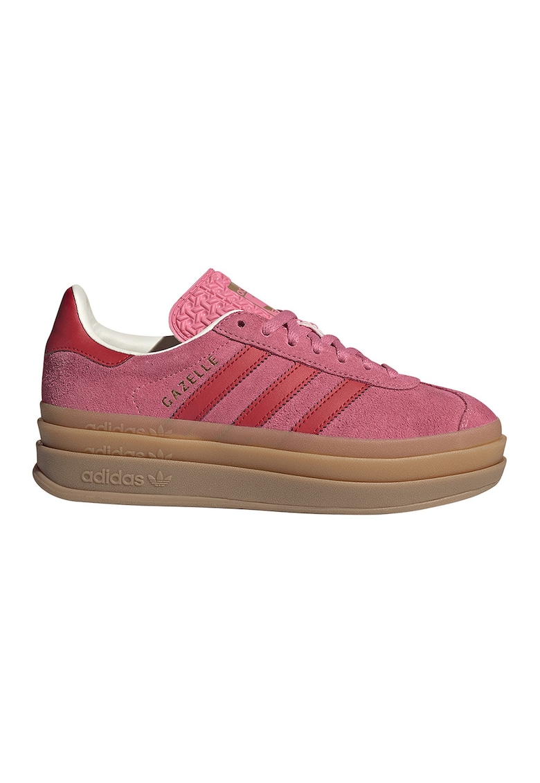 Pantofi sport Gazelle Bold din piele intoarsa cu talpa flatform - Coral/Rosu stins
