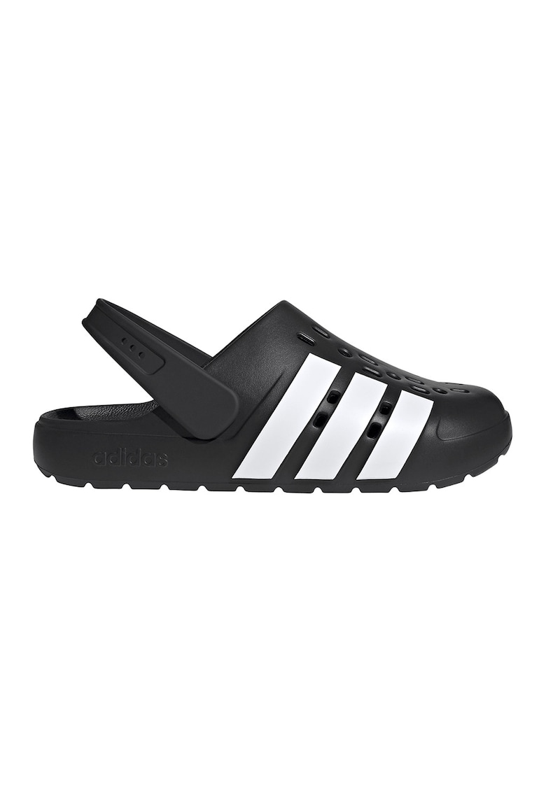 Saboti slingback cu perforatii Adilette - Negru/Alb optic