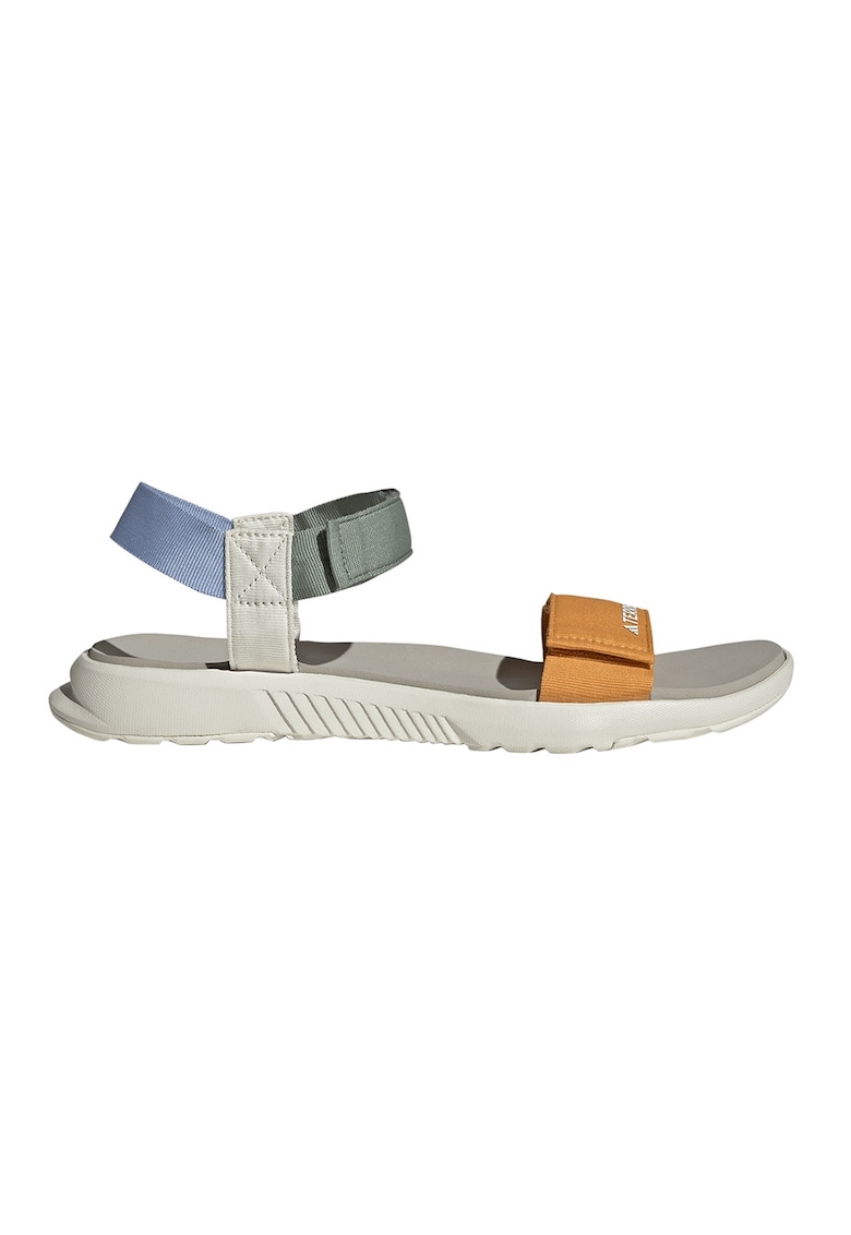 Sandale cu velcro si logo discret Terrex - Albastru pastel/Portocaliu mandarina/Alb murdar