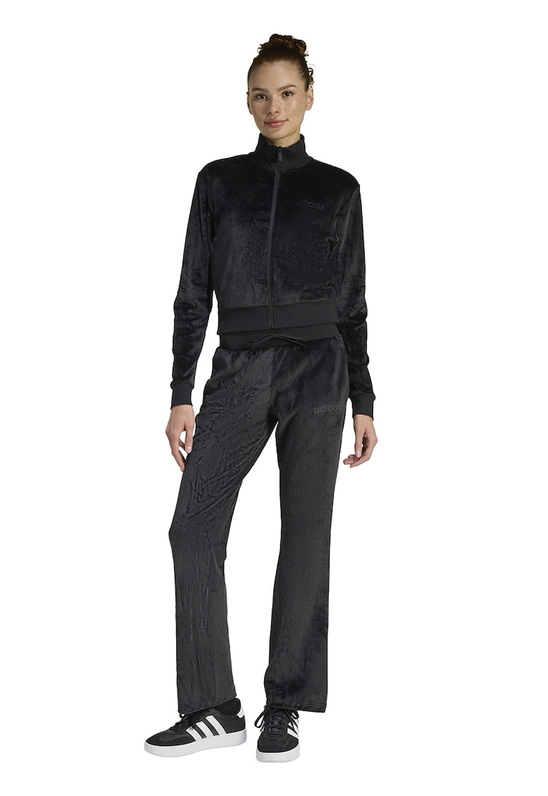 Trening din catifea cu guler mediu Glam - Negru