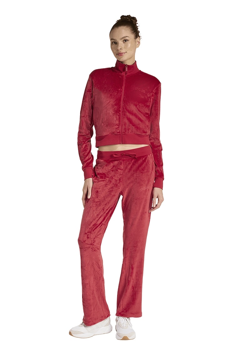 Trening din catifea cu guler mediu Glam - Rosu