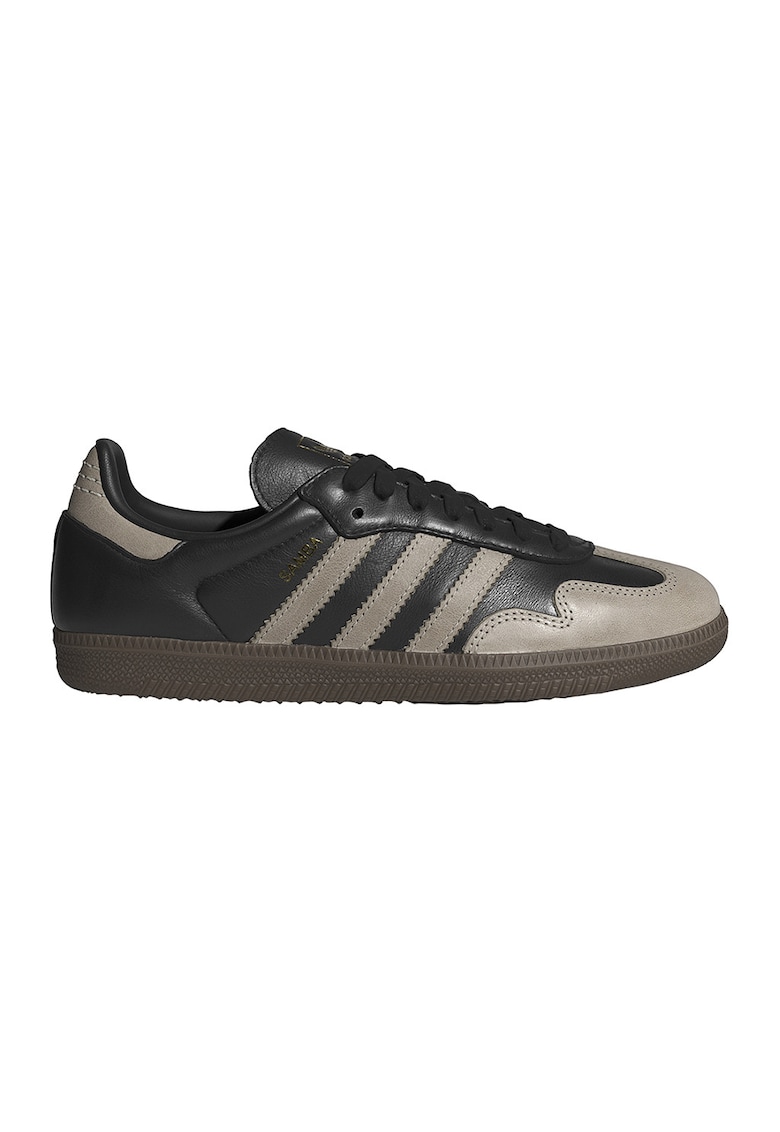 Pantofi sport Samba low-cut de piele - Negru/Maro taupe deschis