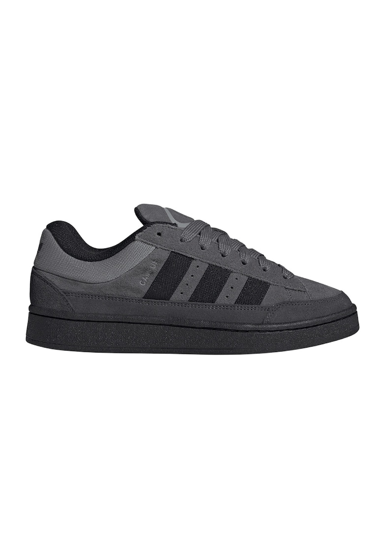 Pantofi sport Campus de piele intoarsa cu logo - Negru/Gri inchis