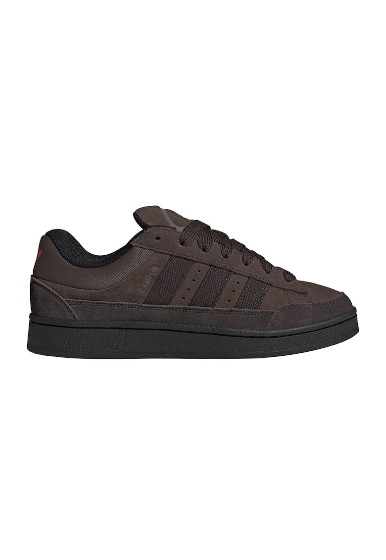 Pantofi sport Campus de piele intoarsa cu logo - Maro inchis/Negru