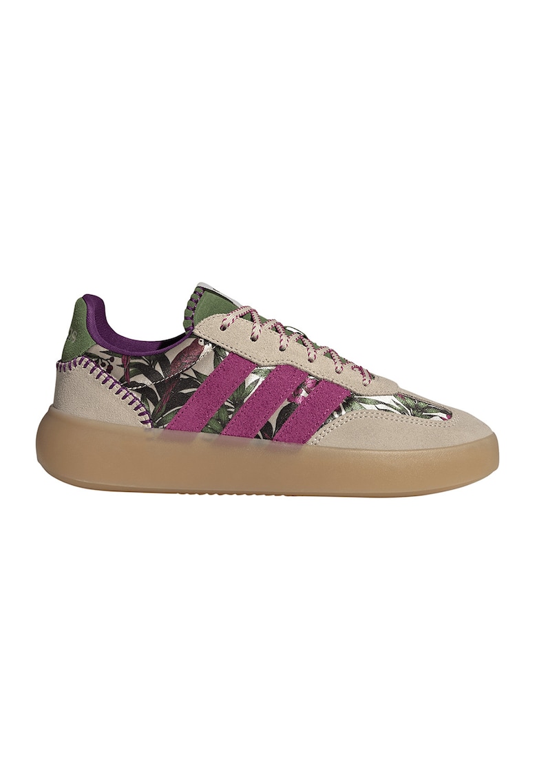 Pantofi sport Barreda Decode cu garnituri de piele intoarsa - Fucsia/Verde inchis/Bej