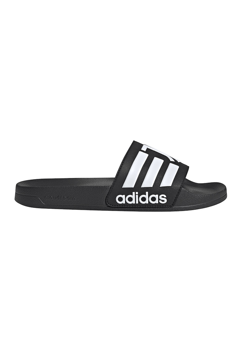 Papuci cu logo Adilette - Negru/Alb optic