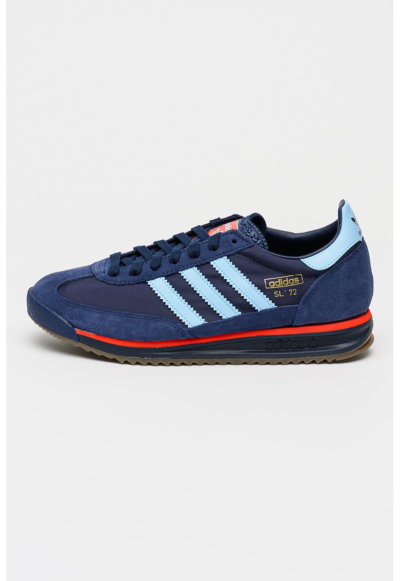 Pantofi sport SL 72 RS de piele intoarsa cu insertii din material textil - Rosu/Albastru pastel/Bleumarin