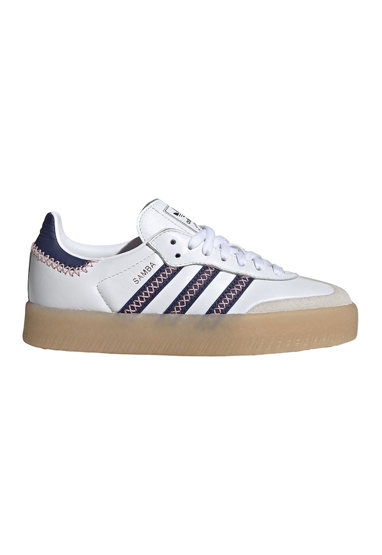 Pantofi sport Sambae de piele cu garnituri de piele intoarsa - Negru stins/Alb optic/Caramel