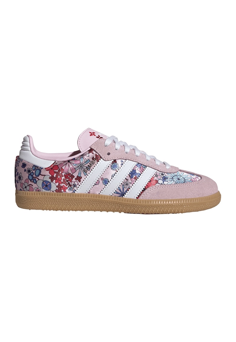 Pantofi sport Samba cu garnituri din piele intoarsa si model - Albastru inchis/Caramel/Roz prafuit