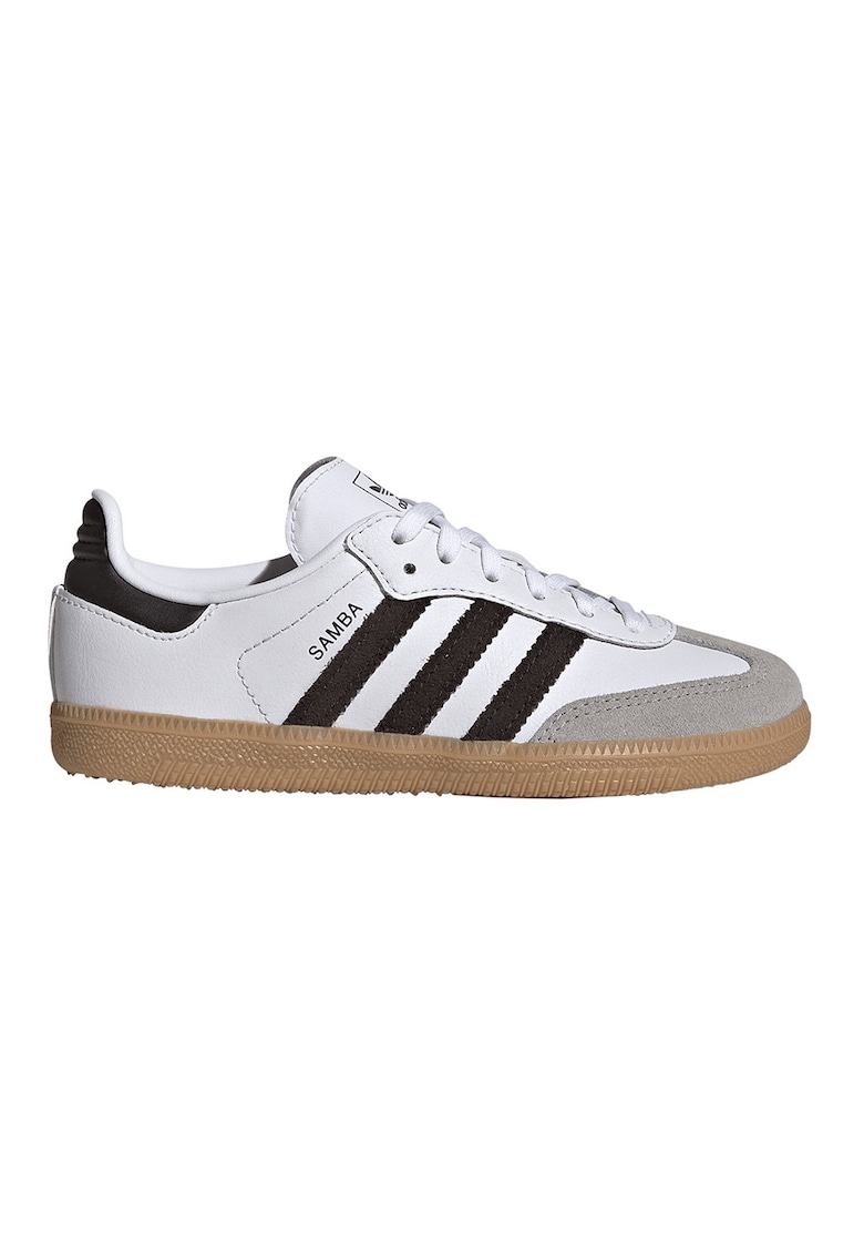 Pantofi sport Samba OG din piele cu garnituri din piele intoarsa - Maro taupe deschis/Alb optic/Caramel