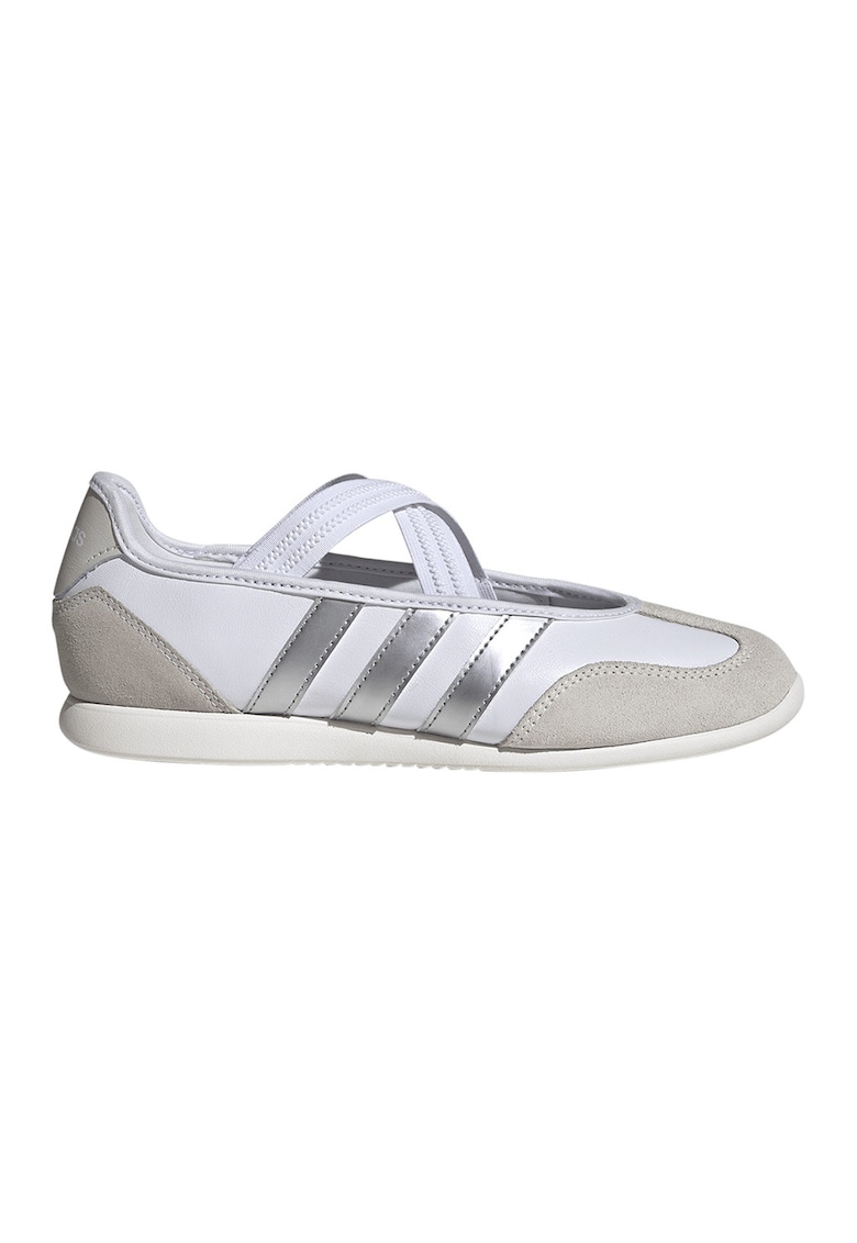 Pantofi sport Barreda Mary Jane de piele - Maro taupe deschis/Alb optic/Argintiu