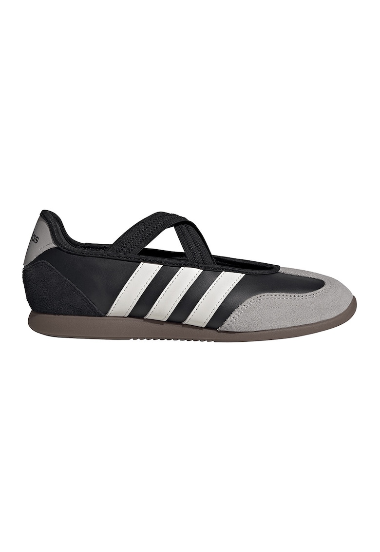 Pantofi sport Barreda Mary Jane de piele - Negru/Maro taupe deschis/Alb murdar