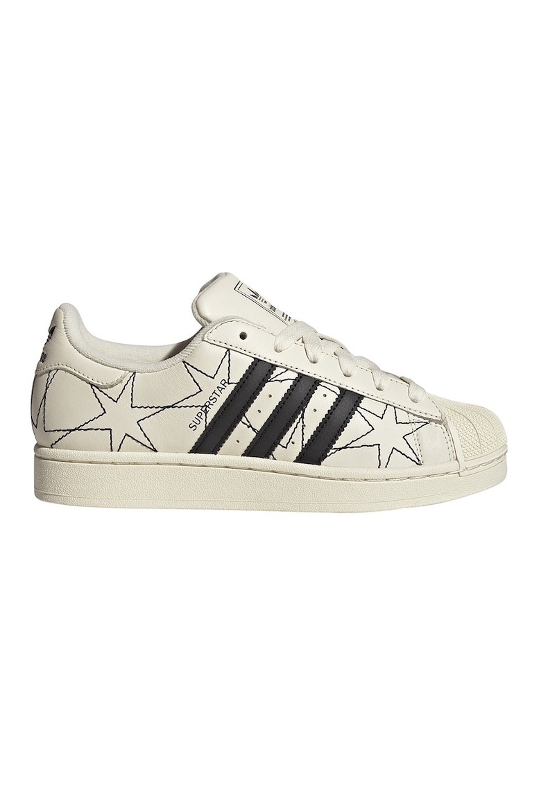 Pantofi sport Superstar II de piele cu model inimi cusute - Alb murdar