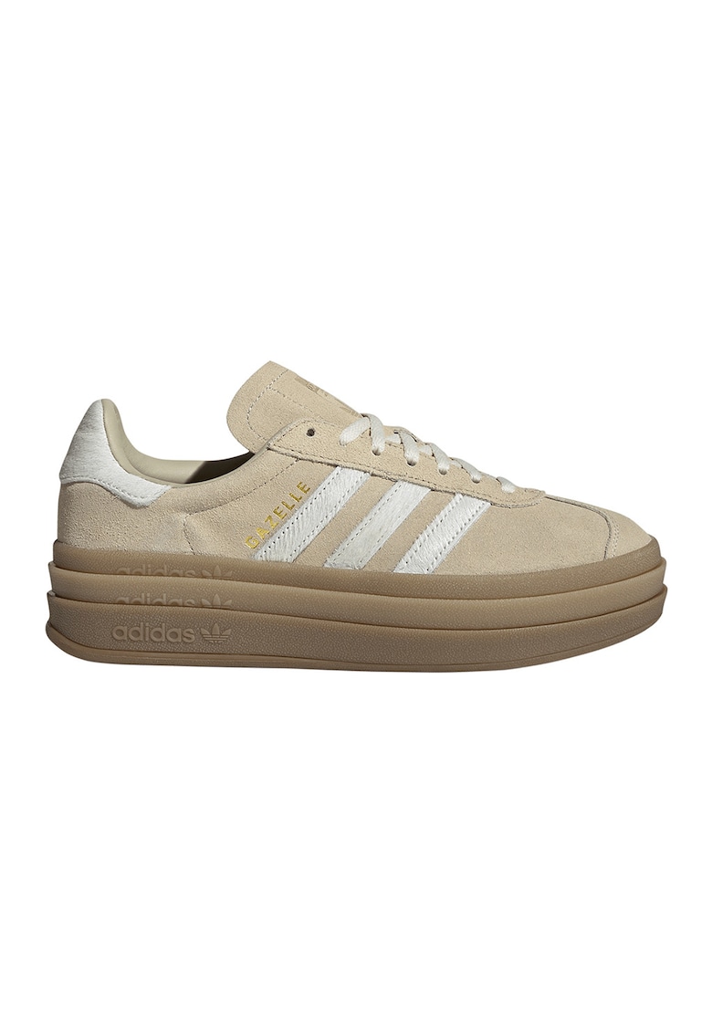 Pantofi sport Gazelle Bold din piele intoarsa cu talpa flatform - Alb/Bej deschis