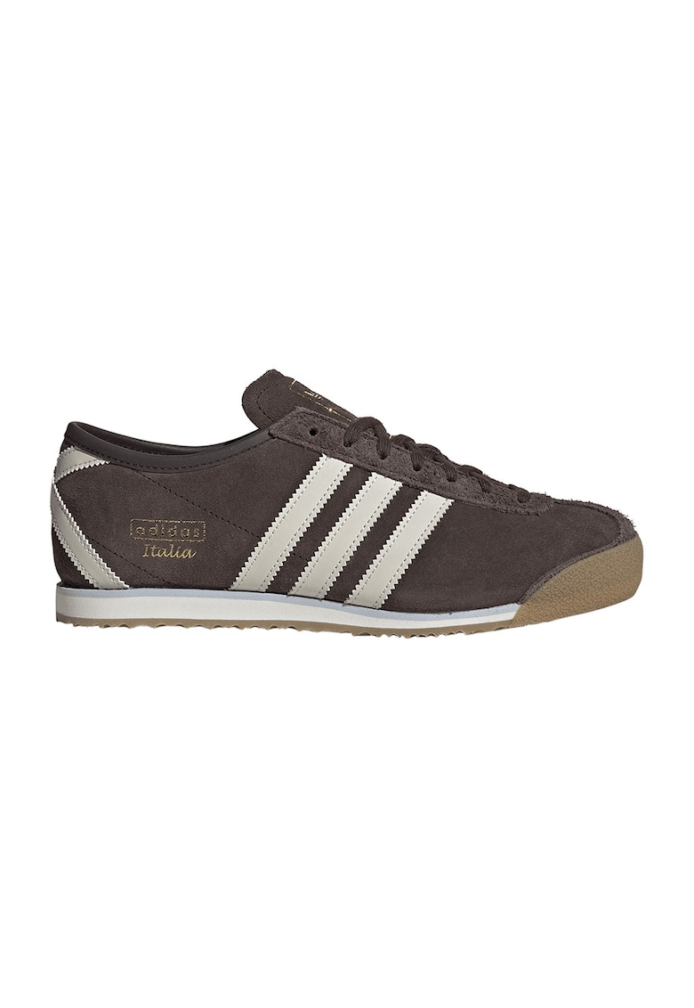 Pantofi sport Italia 70s de piele intoarsa - Alb fildes/Maro