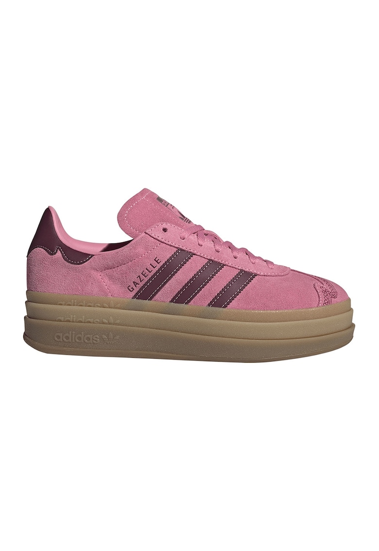 Pantofi sport Gazelle Bold de piele intoarsa - Roz pastel/Rosu inchis/Caramel