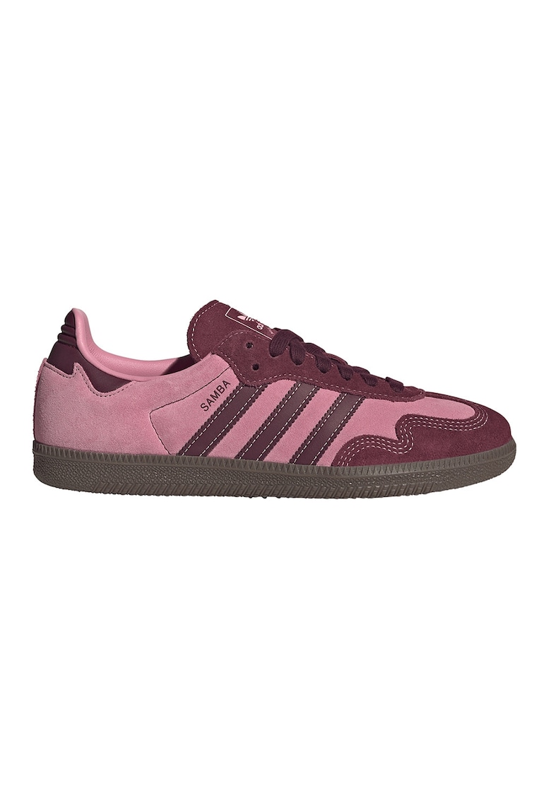 Pantofi sport Samba de piele intoarsa - Visiniu/Roz pastel/Caramel