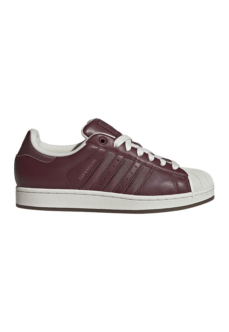 Pantofi sport Superstar II low-cut de piele - Rosu inchis/Alb murdar