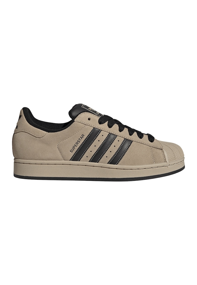 Pantofi sport Superstar II low-cut de piele intoarsa - Negru/Bej deschis