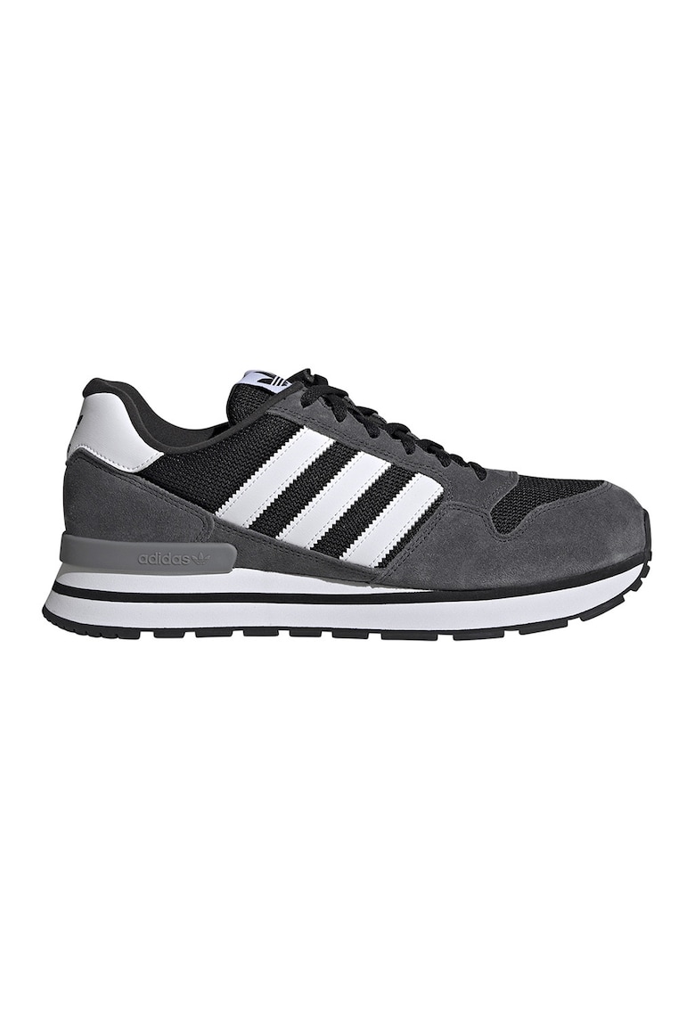 Pantofi sport ZX 500 RS cu garnituri de piele intoarsa - Gri deschis/Alb optic/Gri inchis