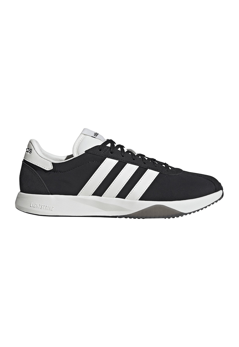 Pantofi sport Run cu garnituri de piele intoarsa - Negru/Alb optic