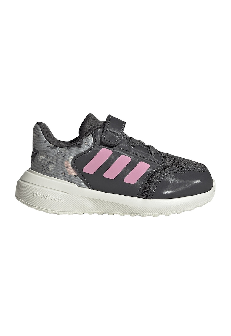 Pantofi sport Tensaur Run 3.0 cu velcro - Negru/Roz pastel/Alb murdar