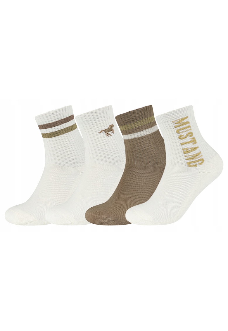 Sosete Barbati - MU32019 – 8548 - 4 Perechi - Lungi - Design Simplu Cu Logo - Confortabile Si Respirabile - Calitate Superioara - Bumbac - 39-42 UE - Multicolor