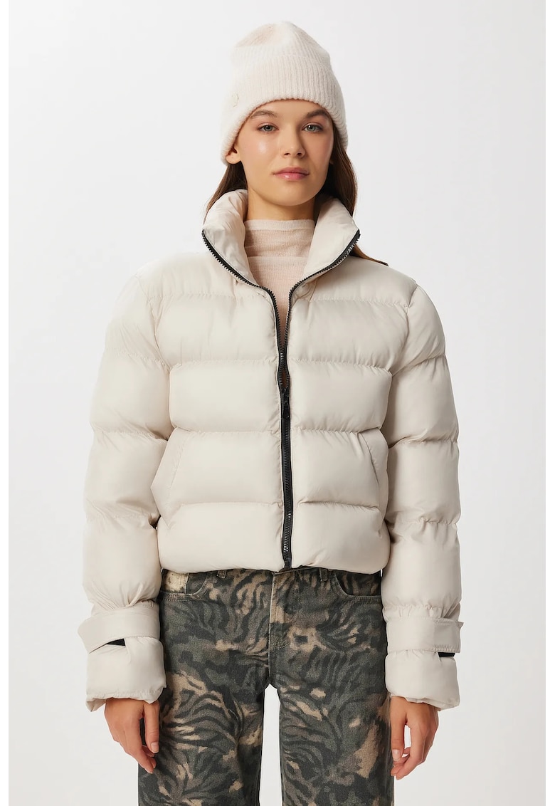 Geaca scurta puffer dama - Happiness Istanbul - alb - textil -