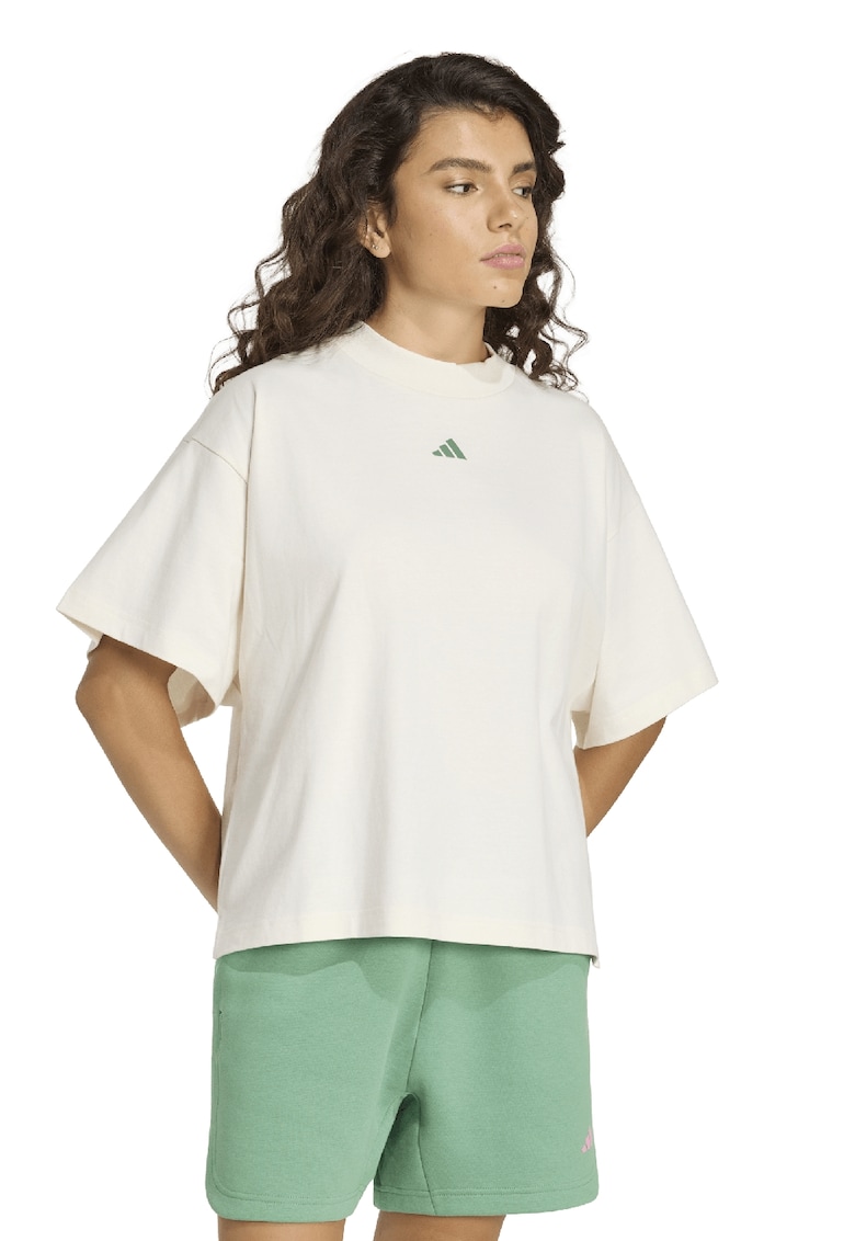 Tricou din bumbac cu 3 dungi Studio - Verde/Alb murdar