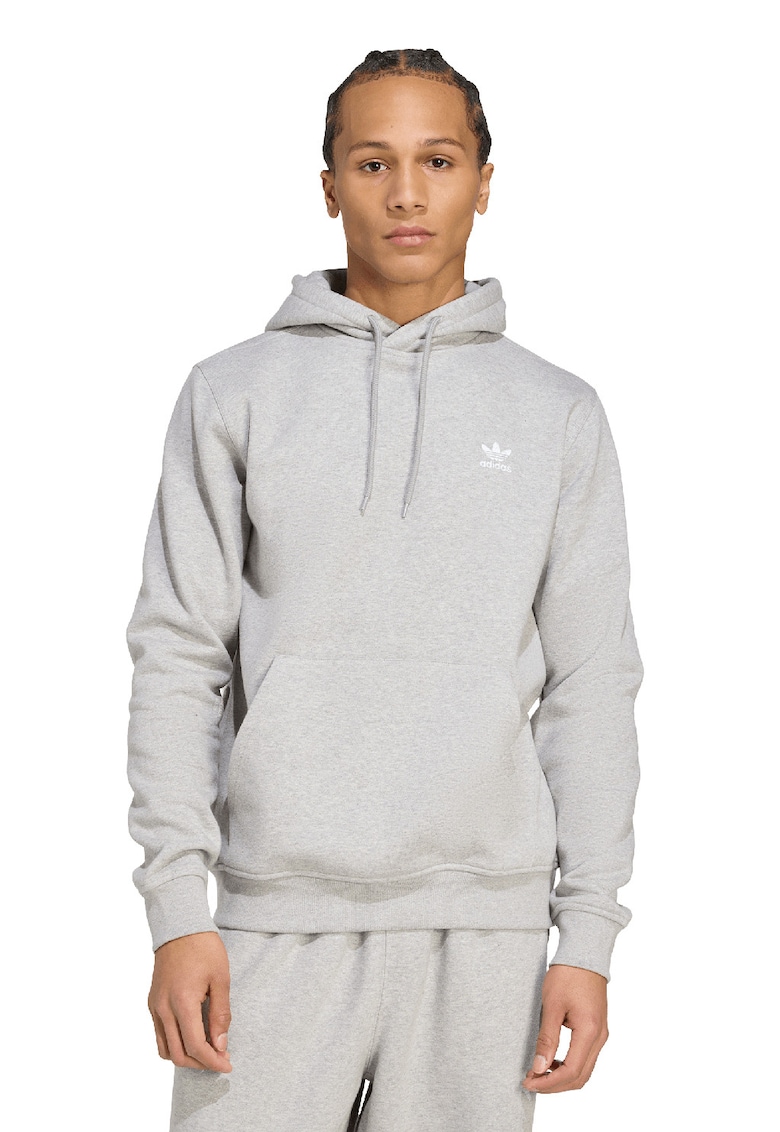 Hanorac cu buzunar kangaroo Essentials Trefoil - Gri melange