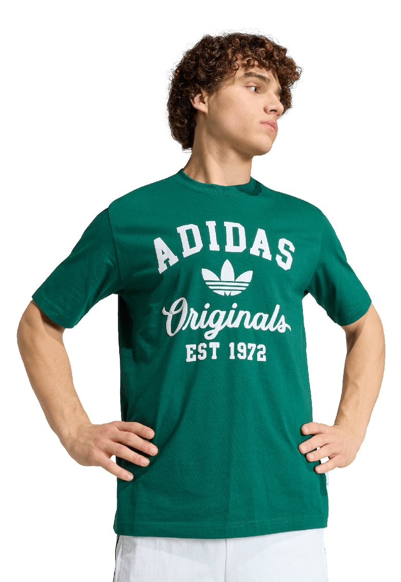 Tricou lejer din bumbac - Alb/Verde
