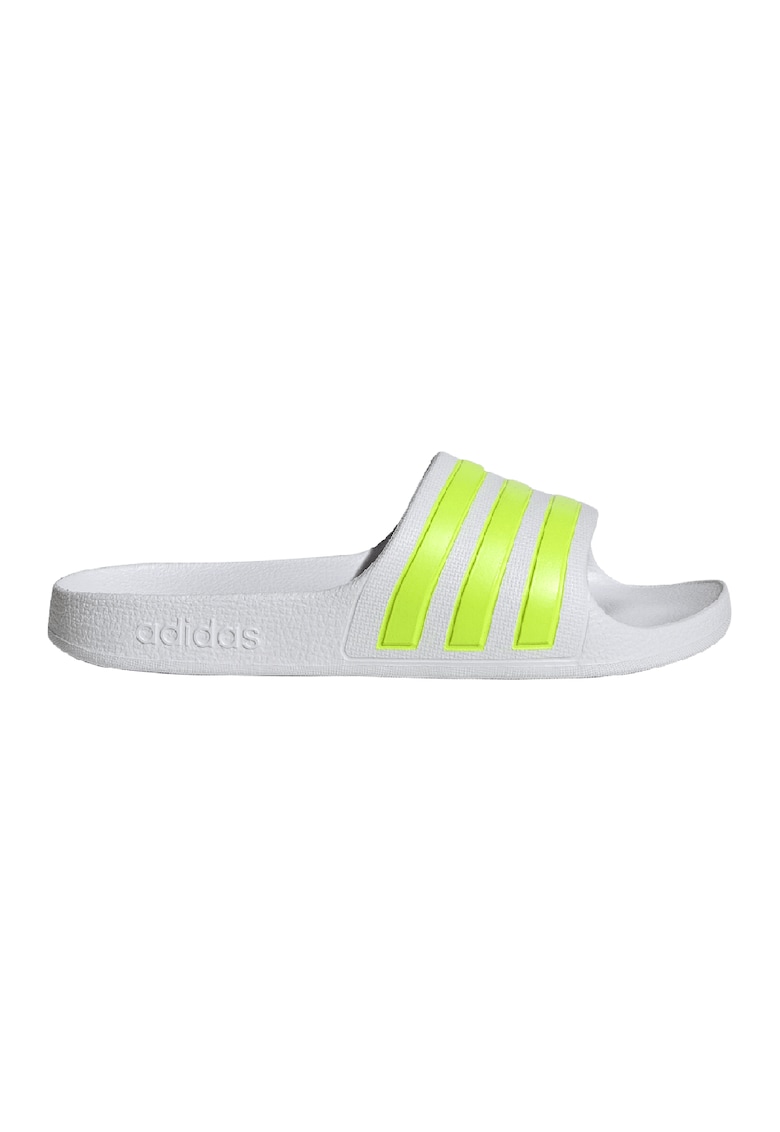 Papuci cu talpa ergonomica Adilette - Alb/Verde lime