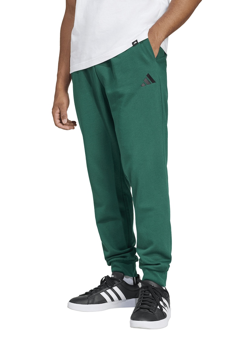 Pantaloni de trening cu snur in talie si croiala conica FeelCozy - Verde/Negru