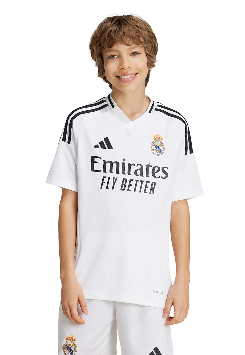 Tricou cu decolteu in V pentru fotbal Real Madrid - Alb/Negru