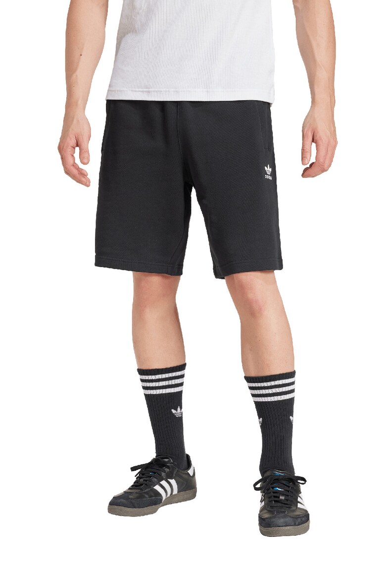 Pantaloni de trening scurti de bumbac Essentials Trefoil - Negru