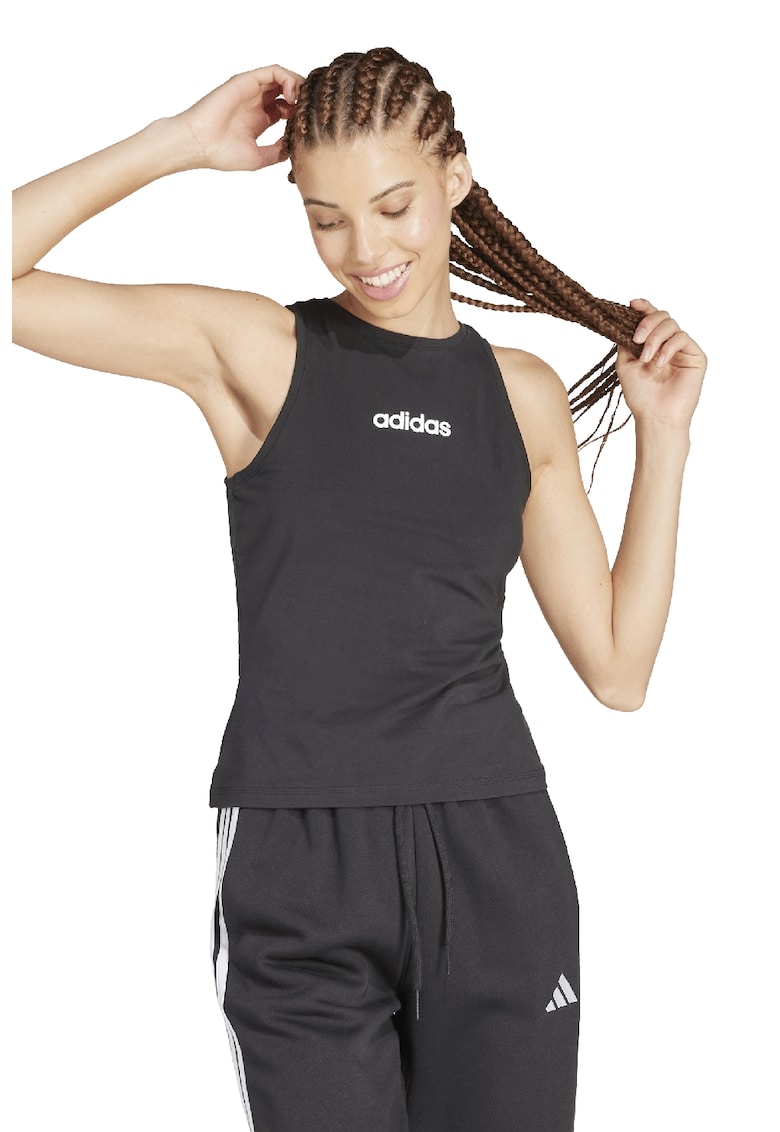 Top din amestec de bumbac cu logo - Alb/Negru