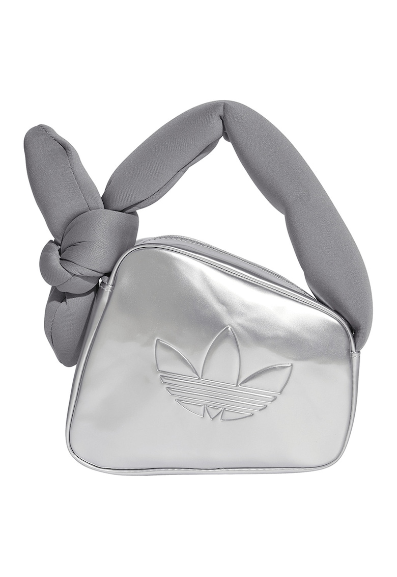 Geanta de piele ecologica cu maner si logo in relief Mini Airliner - Argintiu