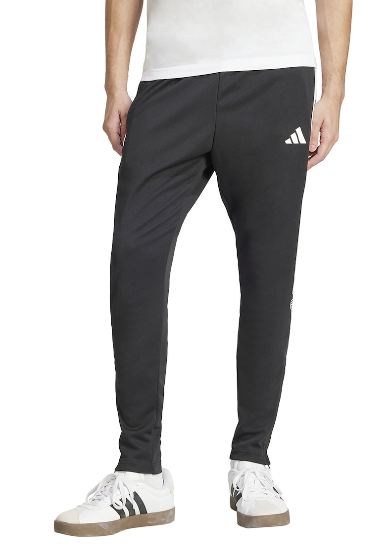 Pantaloni conici de trening cu imprimeu logo Tiro - Alb/Negru