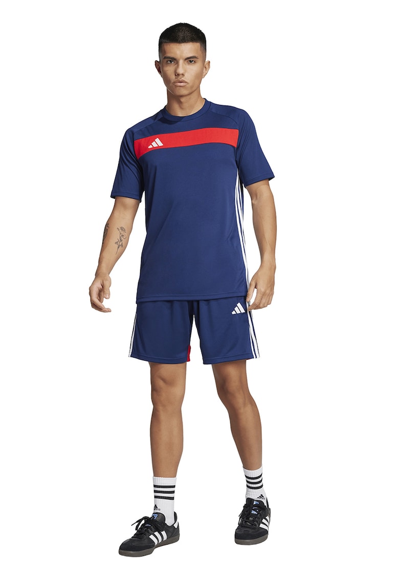 Tricou cu decolteu rotund pentru fotbal - Rosu/Albastru