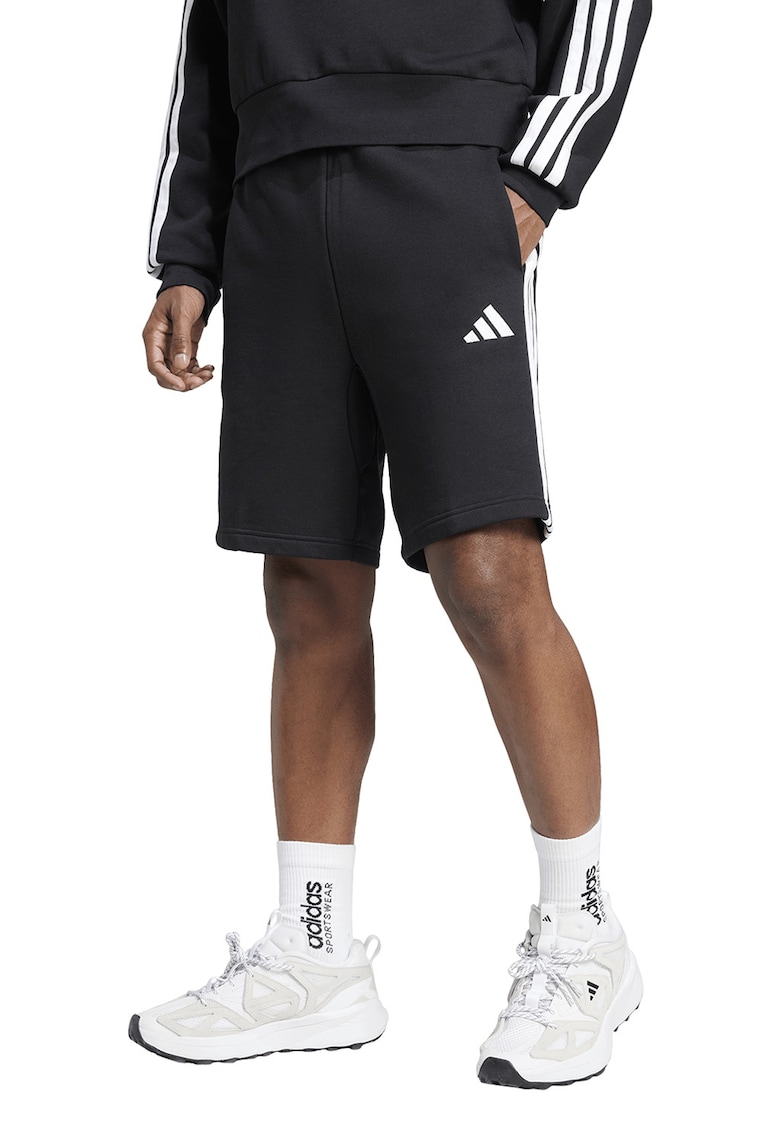 Pantaloni scurti din amestec de bumbac - Alb/Negru