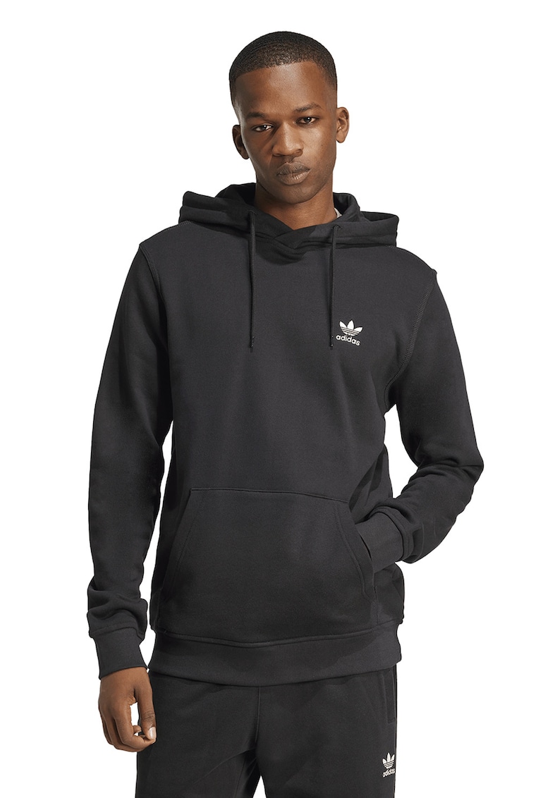 Hanorac de bumbac cu imprimeu logo - Negru