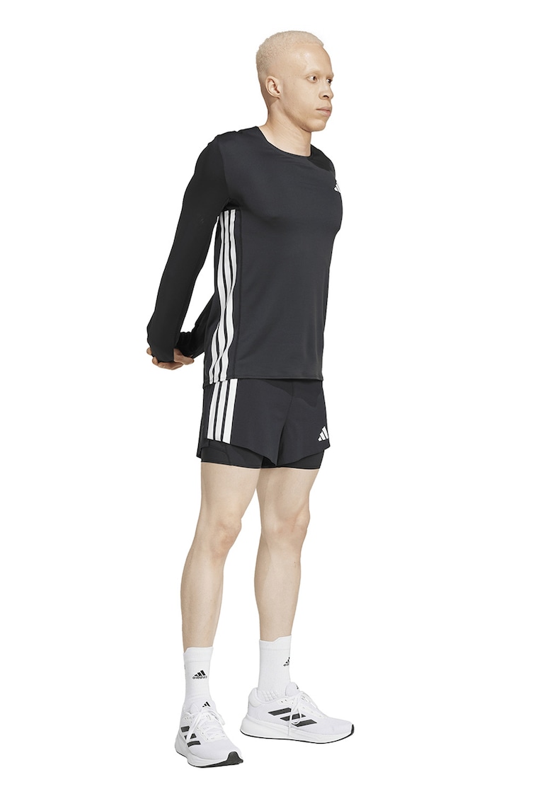 Bluza cu imprimeu logo pentru alergare - Alb/Negru